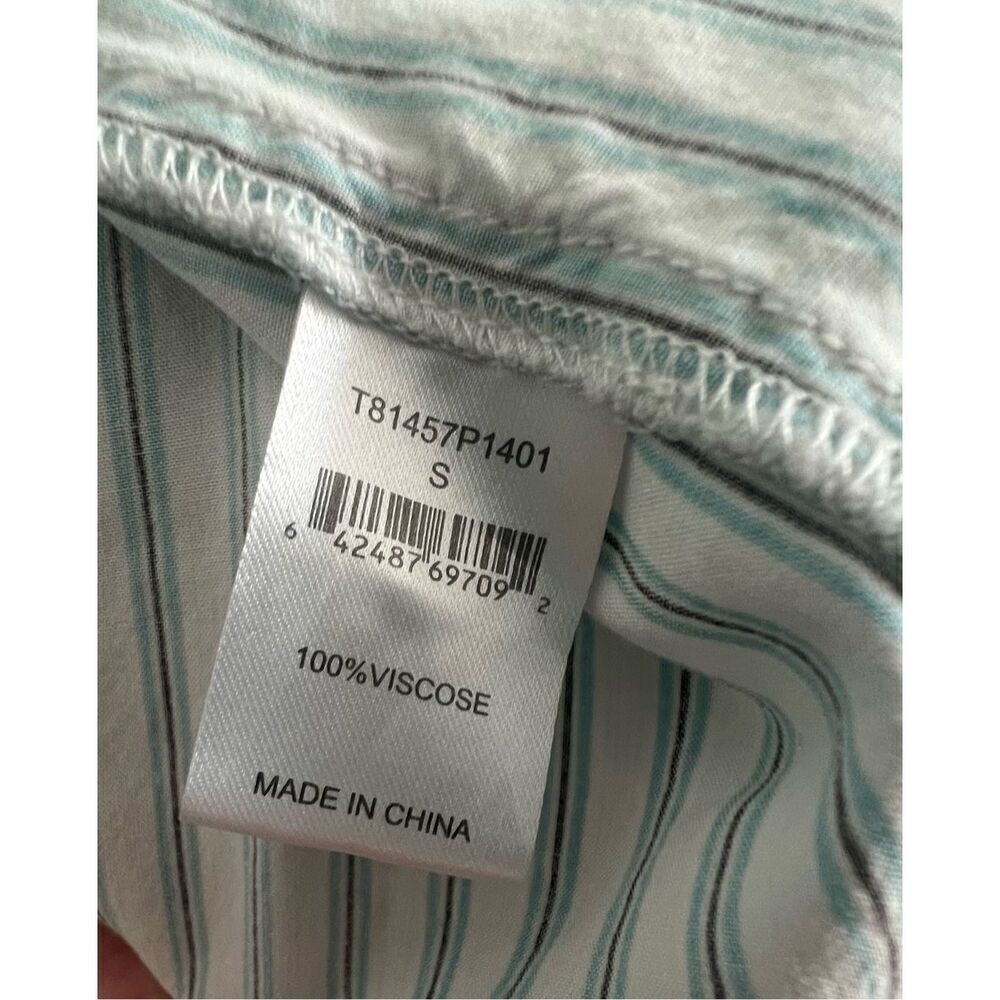 Tart Peplum Blue And White Striped V-Neck Long Sleeve Top - Picture 5 of 5